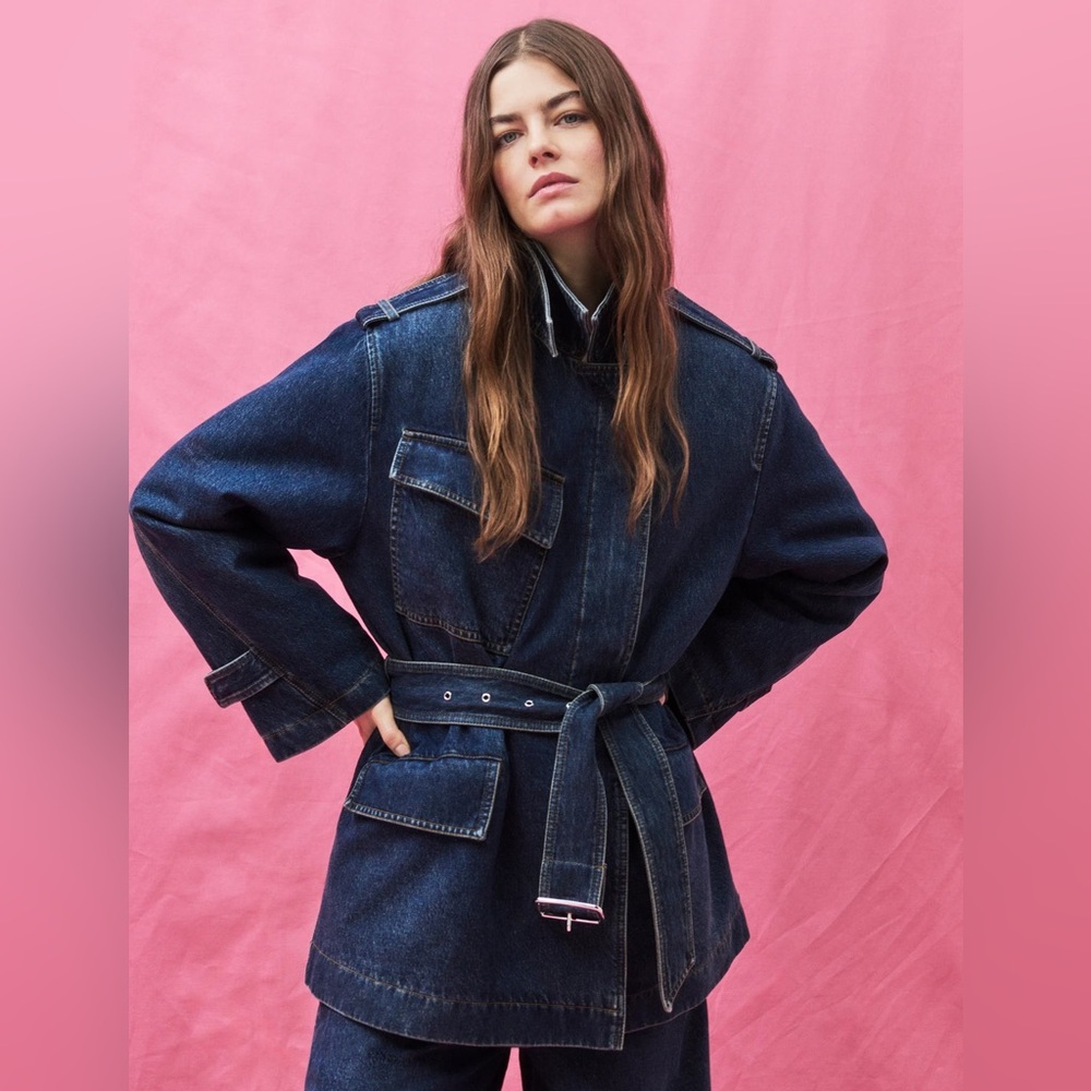 NWT Free People Closed Denim Trench Jacket